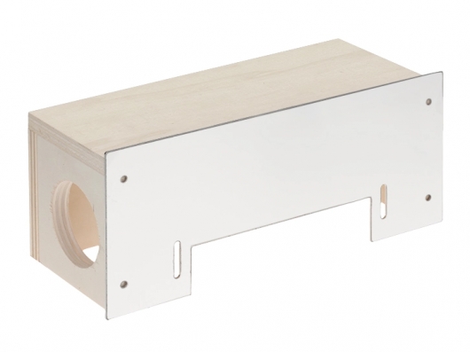 Einbaubox für Sockeleinkehrdüse - Stahlblende weiß beschichtet